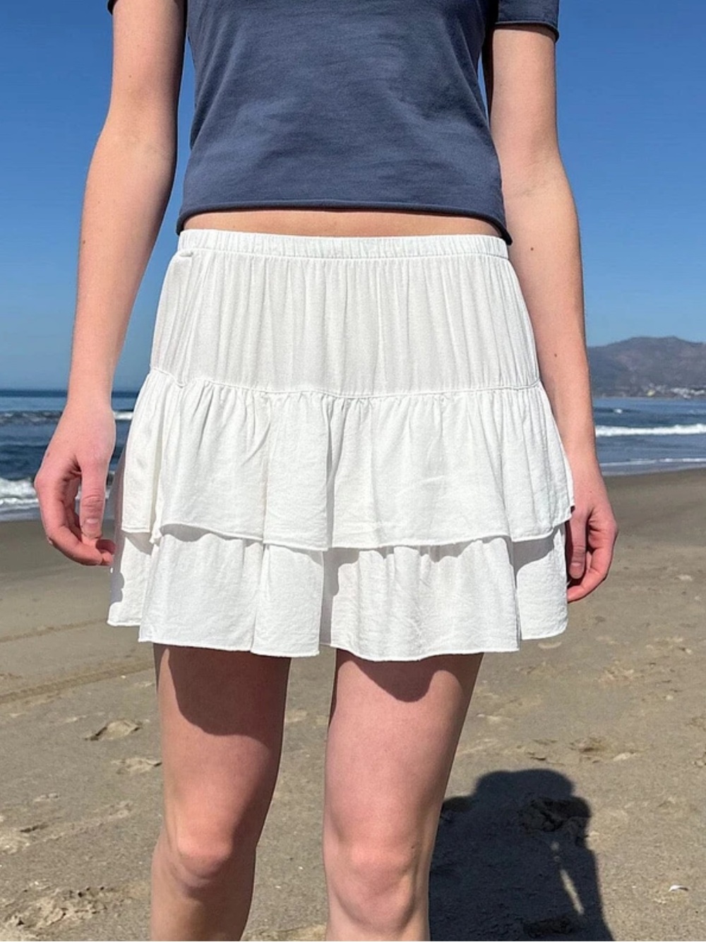 Brandy Melville white Izzy miniskirt NWOT